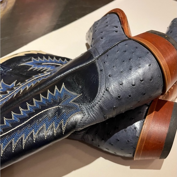 Men’s Tony Lama denim blue full quill ostrich 9EE/(9 1/2D) - Picture 12 of 13